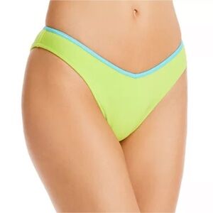 Frankies Bikinis Siren Enzo Terry Bottom Size Large New NWT Neon Green Blue
